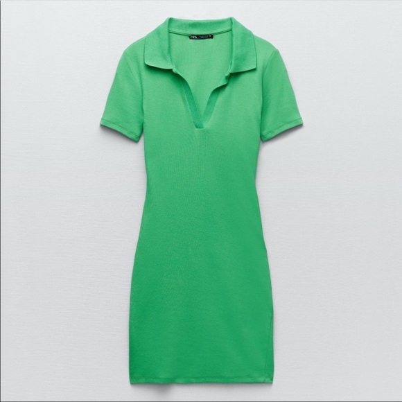 New Zara Ribbed Polo Dress - Picture 4 of 16